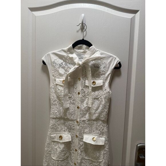 Sonya Moda Layan Lace Maxi Dress in White Formal Event Bridal Shower size S NWT - Picture 8 of 9